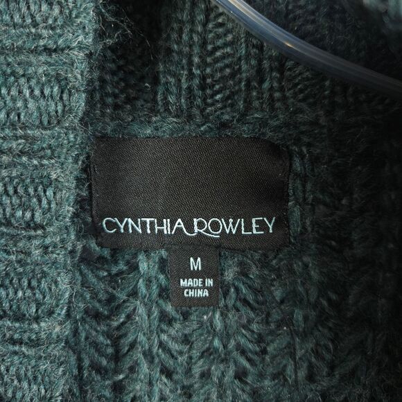 Cynthia Rowley Womens Medium Chunky Knit Open Front Shawl Cardigan Wool Alpaca - Picture 2 of 7